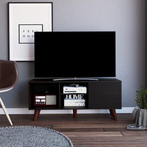 Ontario Tv Stand for TVs up 52", Three Shelves, Single Door Cabinet
