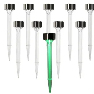 Solar Landscape Lights - Transparent Decorative Waterproof - 10 Pack Solar Powered Pathway Lights