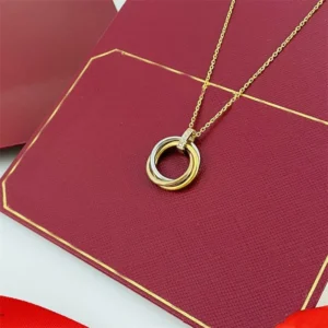 High Quality 925 Sterling Silver Classic Three Colors In One Zircon Pendant Necklace